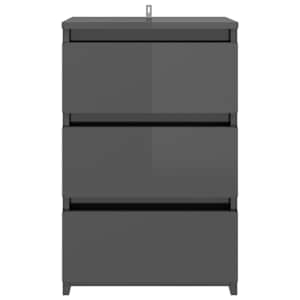 vidaXL Nattbord h&oslash;yglans gr&aring; 40x35x62,5 cm konstruert tre