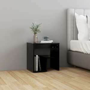 Nočna omarica črna 40x30x40 cm iverna plošča