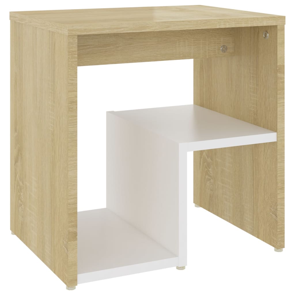 

vidaXL Nachtkastjes 2 st 40x30x40 cm spaanplaat wit sonoma eikenkleur