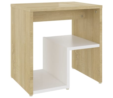 vidaXL Nattbord 2 stk hvit og sonoma eik 40x30x40 cm konstruert tre