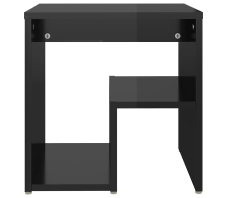 vidaXL Nattbord h&oslash;yglans svart 40x30x40 cm konstruert tre