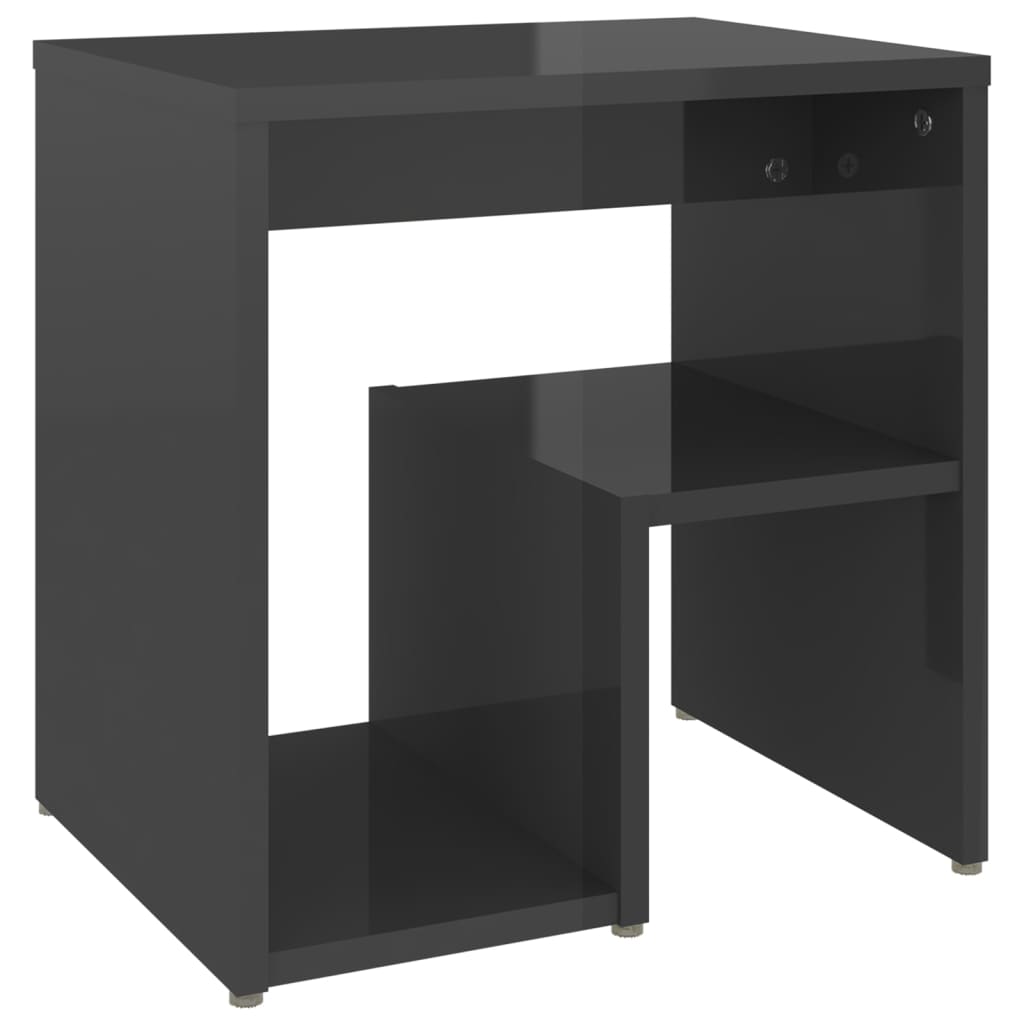 

vidaXL Nachtkastjes 2 st 40x30x40 cm spaanplaat hoogglans grijs