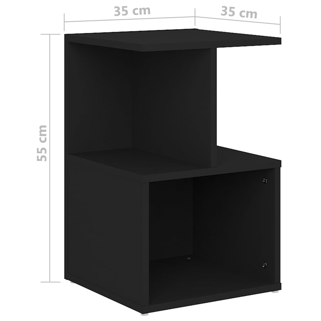  Nočné stolíky 2 ks, čierne 35x35x55 cm, kompozitné drevo