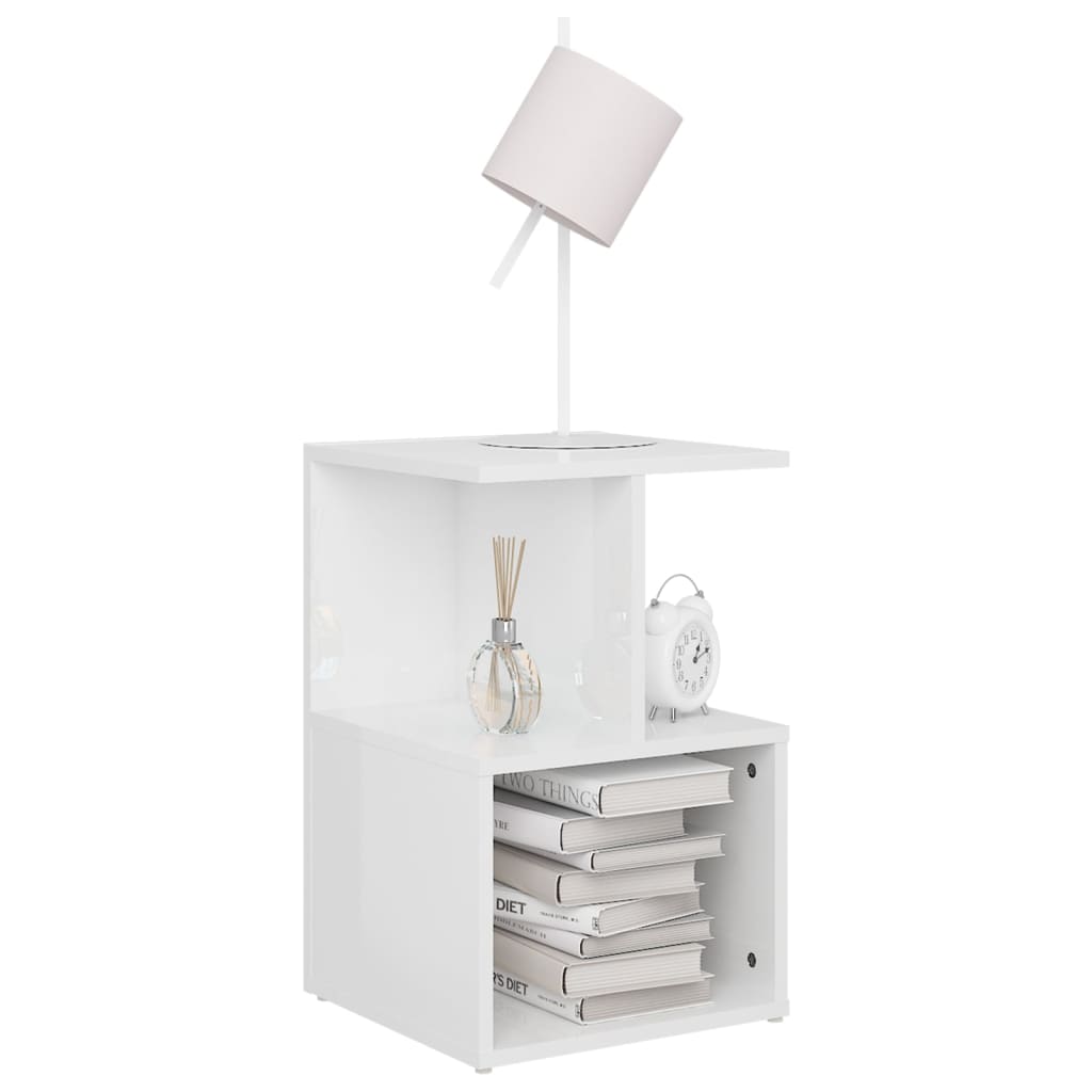 

vidaXL Nachtkastjes 2 st 35x35x55 cm spaanplaat hoogglans wit