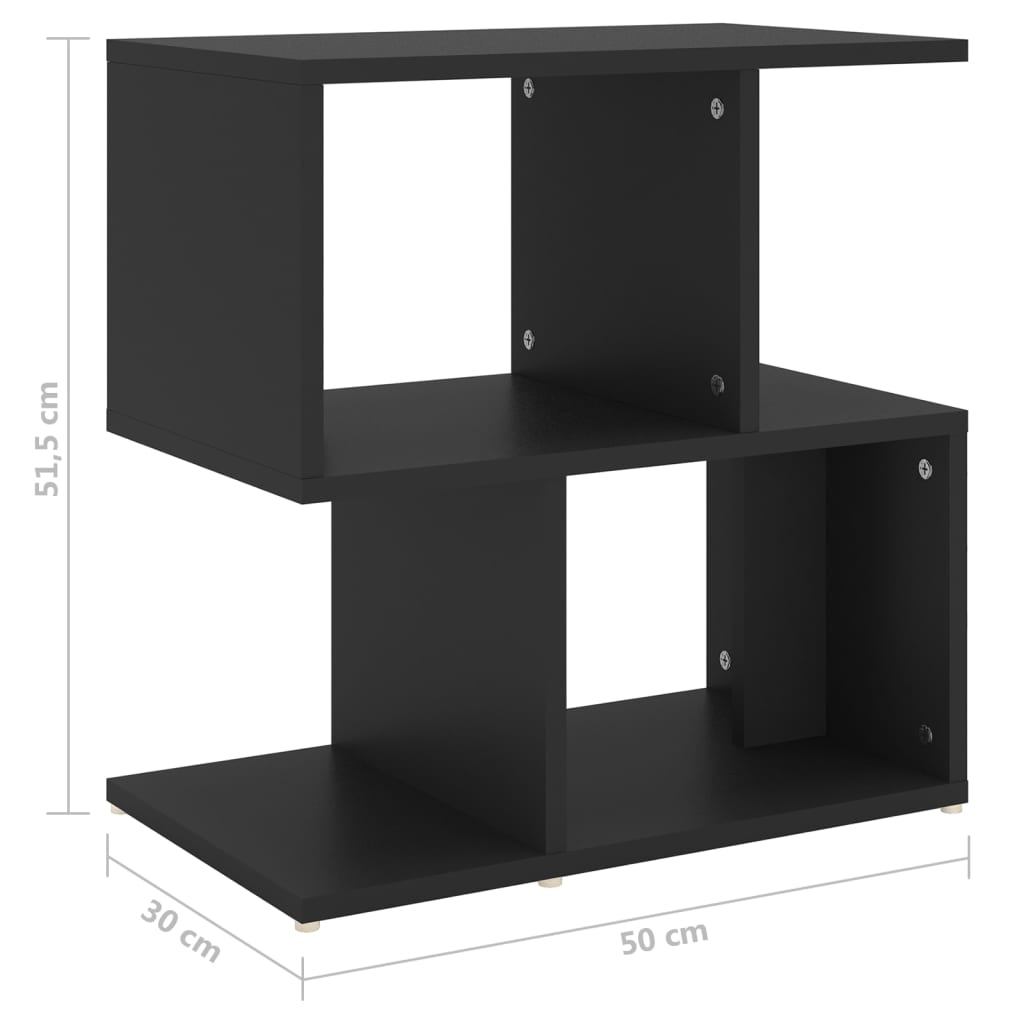  Nočné stolíky 2 ks, čierne 50x30x51,5 cm, kompozitné drevo