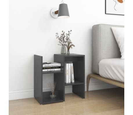 vidaXL Nattbord gr&aring; 50x30x51,5 cm konstruert tre