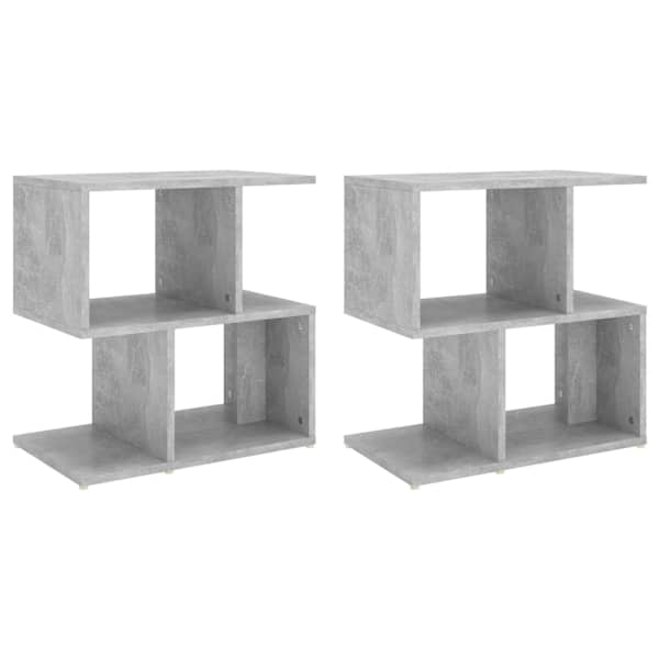 vidaXL &ouml;&ouml;kapp 2 tk, betoonhall, 50 x 30 x 51,5 cm, tehispuit