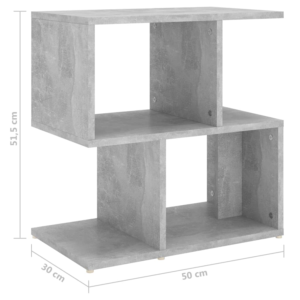  Nočné stolíky 2 ks betónové sivé 50x30x51,5 cm drevotrieska