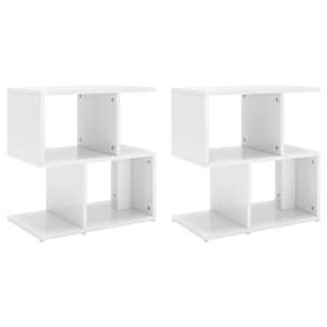 Noční stolky 2 ks bílé lesklé 50x30x51,5 cm kompozitní dřevo - obrázek 2