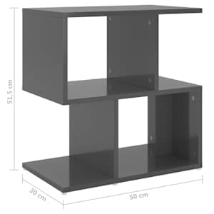 Noční stolky 2 ks šedé vysoký lesk 50x30x51,5 cm dřevotříska - obrázek 7