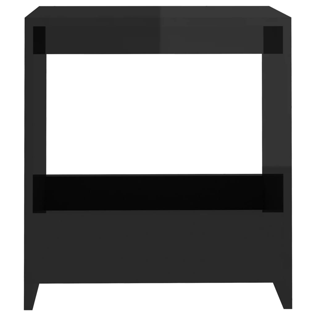 vidaXL Side Table High Gloss Black 20"x10.2"x20" Chipboard