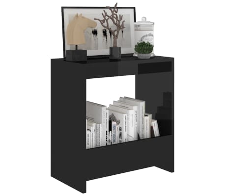 vidaXL Príručný stolík, lesklý čierny 50x26x50 cm, kompozitné drevo
