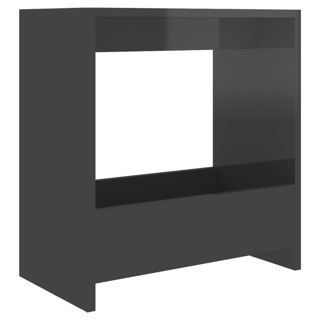 

vidaXL Side Table High Gloss Gray 19.7"x10.2"x19.7" Engineered Wood