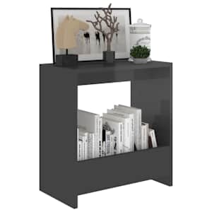 Odkládací stolek šedý s vysokým leskem 50x26x50 cm dřevotříska - obrázek 3