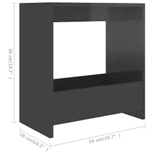 Odkládací stolek šedý s vysokým leskem 50x26x50 cm dřevotříska - obrázek 6