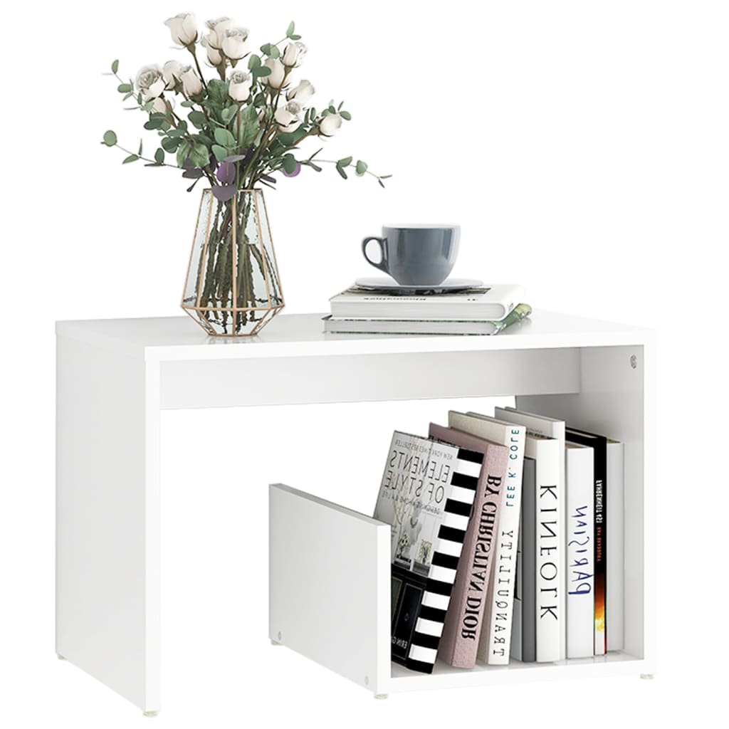 

vidaXL Bijzettafel 59x36x38 cm spaanplaat wit