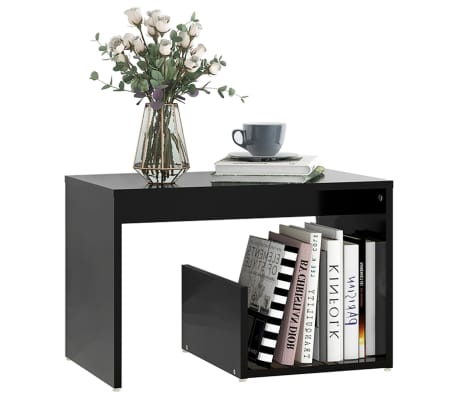vidaXL Table d'appoint noir 59x36x38 cm bois d'ing&eacute;nierie