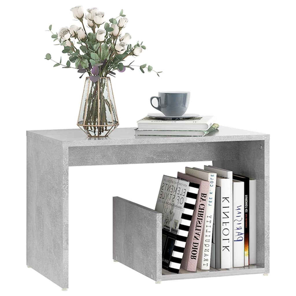 

vidaXL Bijzettafel 59x36x38 cm spaanplaat betongrijs