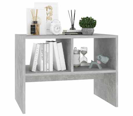 vidaXL Sidebord betonggr&aring; 60x40x45 cm konstruert tre