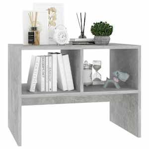 vidaXL Sidebord betonggr&aring; 60x40x45 cm konstruert tre