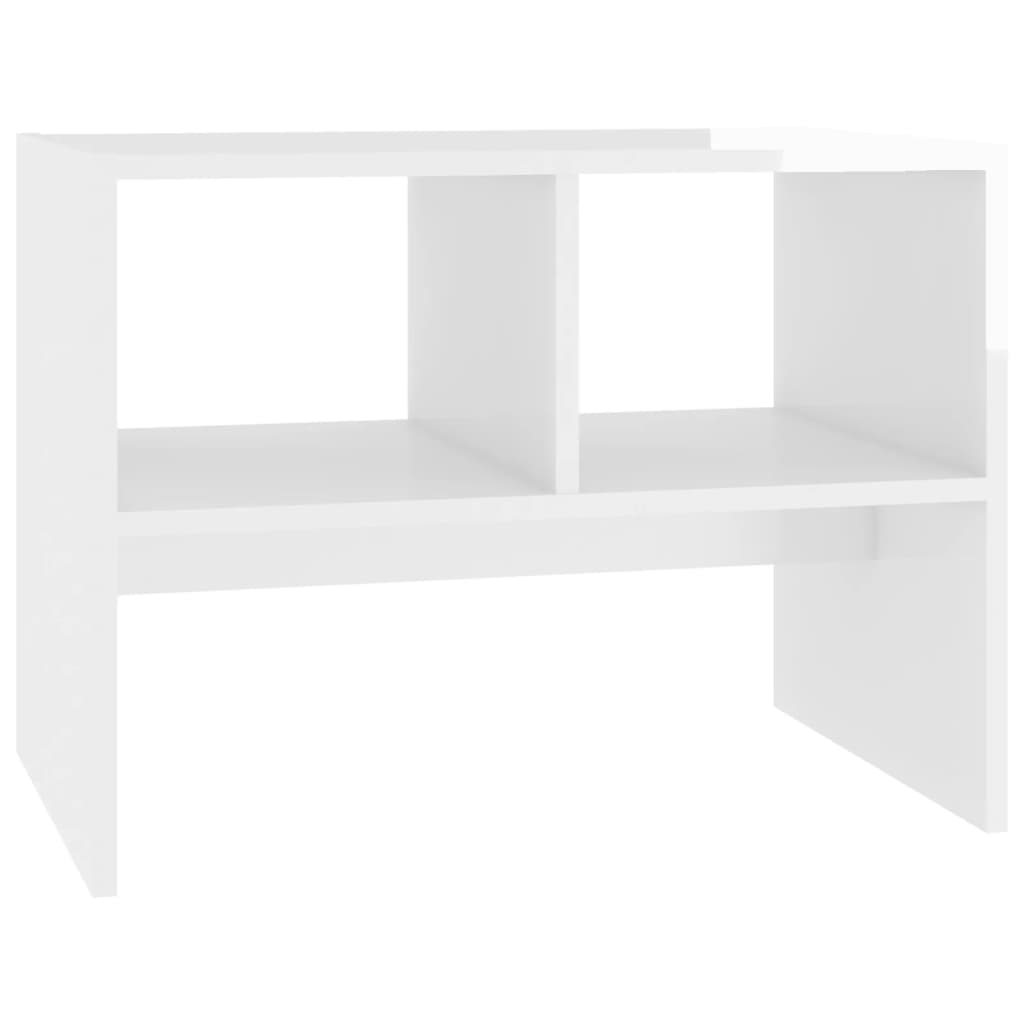 

vidaXL Side Table High Gloss White 23.6"x15.7"x17.7" Engineered Wood