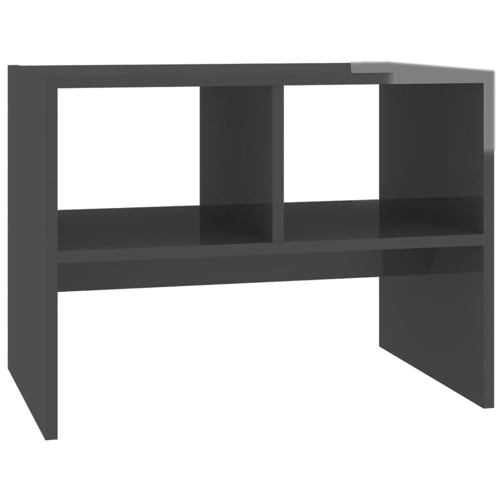 

vidaXL Side Table High Gloss Gray 23.6"x15.7"x17.7" Engineered Wood