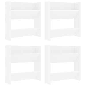 vidaXL seina kingakapid 4 tk, valge, 60 x 18 x 60 cm, tehispuit