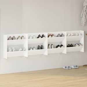 Stenska omara za čevlje 4 kosi bela 60x18x60 cm iverna pl.