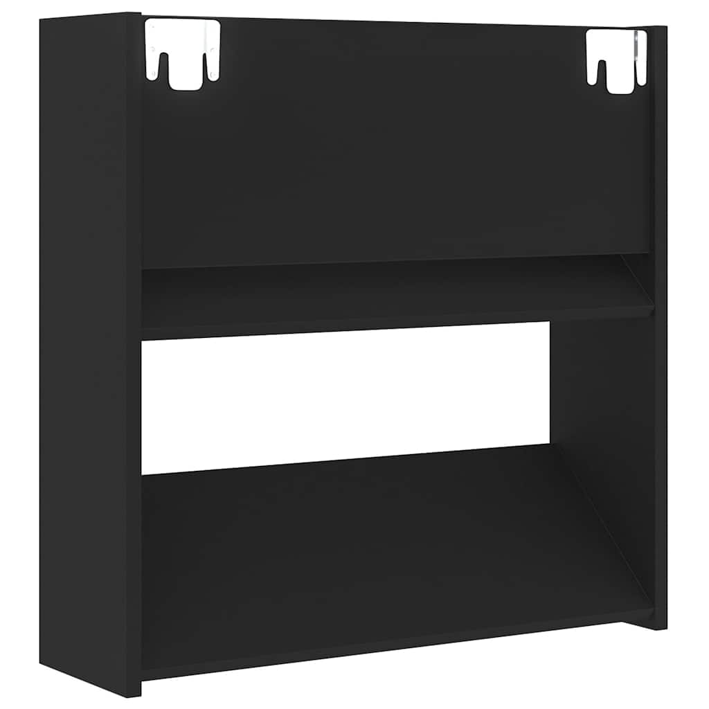 Stenska omara za čevlje črna 60x18x60 cm iverna plošča - slika 7
