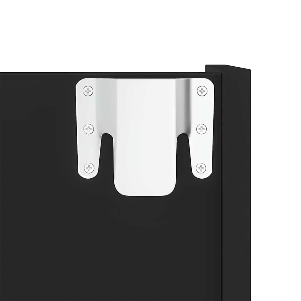 Stenska omara za čevlje črna 60x18x60 cm iverna plošča - slika 8