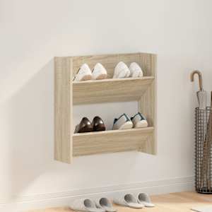 Stenske omare za čevlje sonoma hrast 60x18x60 cm iverna plošča