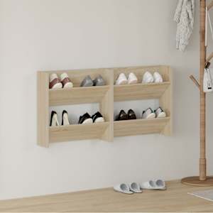 Stenska omara za čevlje 2 kosa sonoma hrast 60x18x60 cm