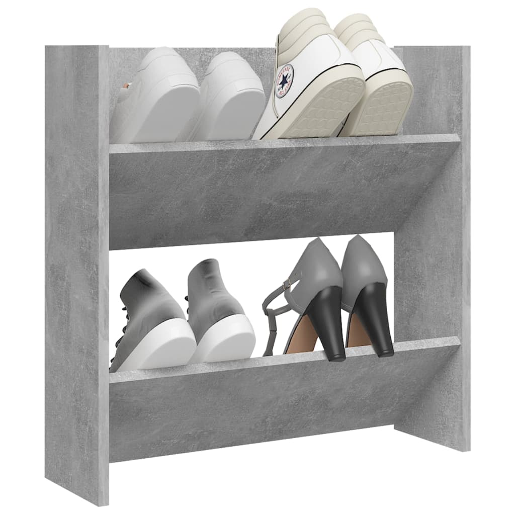 

vidaXL Wandschoenenkast 60x18x60 cm spaanplaat betongrijs