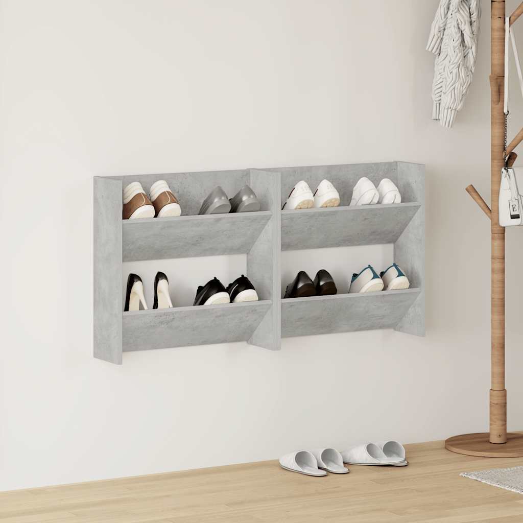 vidaXL P�ki �cienne na buty 2 szt., szare, 60x18x60 cm, p�yta wi�rowa