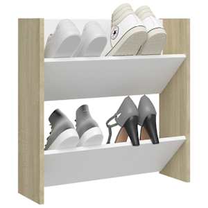 vidaXL Sein&auml;kenk&auml;kaappi valkoinen/Sonoma-tammi 60x18x60 cm lastulevy