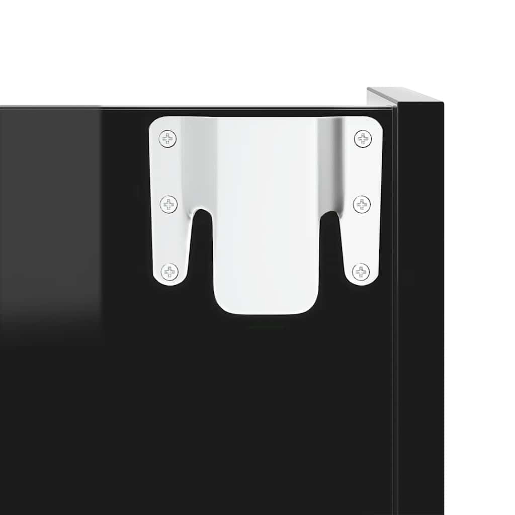 Wandschoenenkast 60x18x60 cm bewerkt hout hoogglans zwart image 8