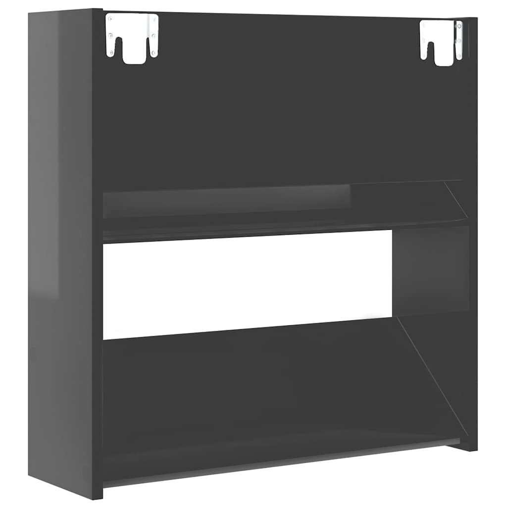 Stenska omara za čevlje visok sijaj siva 60x18x60 cm iverna p. - slika 7