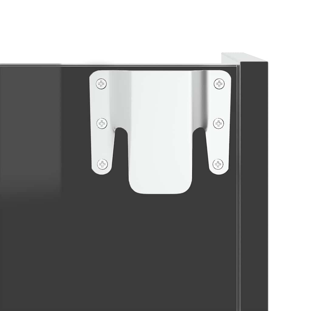 Stenska omara za čevlje visok sijaj siva 60x18x60 cm iverna p. - slika 8