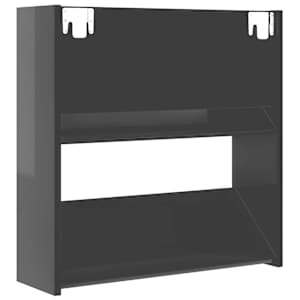 Nástěnné botníky 4 ks šedé lesklé 60x18x60 cm kompozitní dřevo - obrázek 8