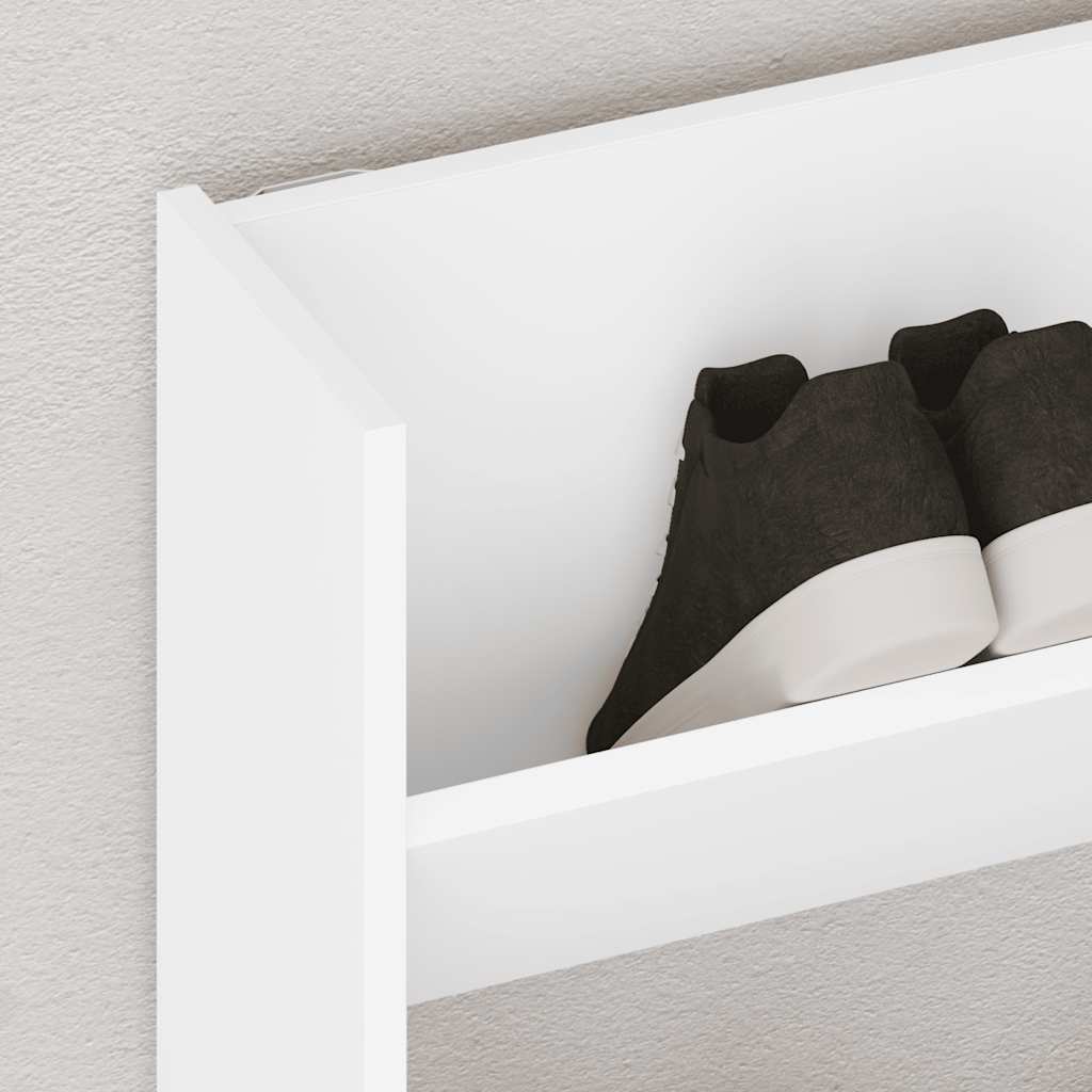 Thumbnail - vidaXL Wand-Schuhschrank Weiß 80x18x60 cm Holzwerkstoff