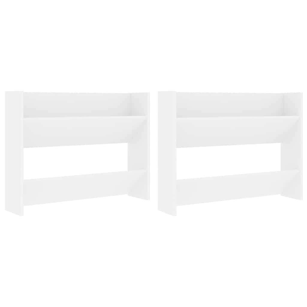 vidaXL Nástěnný botník 2 ks bílý 80 x 18 x 60 cm dřevotříska
