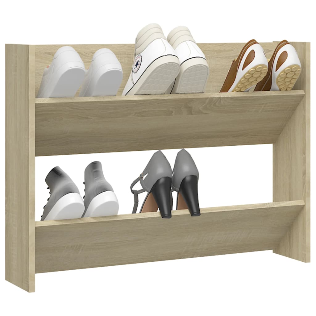 

vidaXL Wandschoenenkast 80x18x60 cm spaanplaat sonoma eikenkleurig