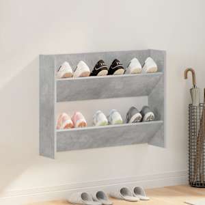 Stenska omara za čevlje betonsko siva 80x18x60cm inženirski les