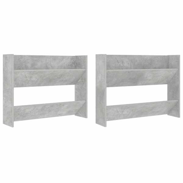 vidaXL seina kingakapp 2 tk, betoonhall 80x18x60 cm puitlaastplaat