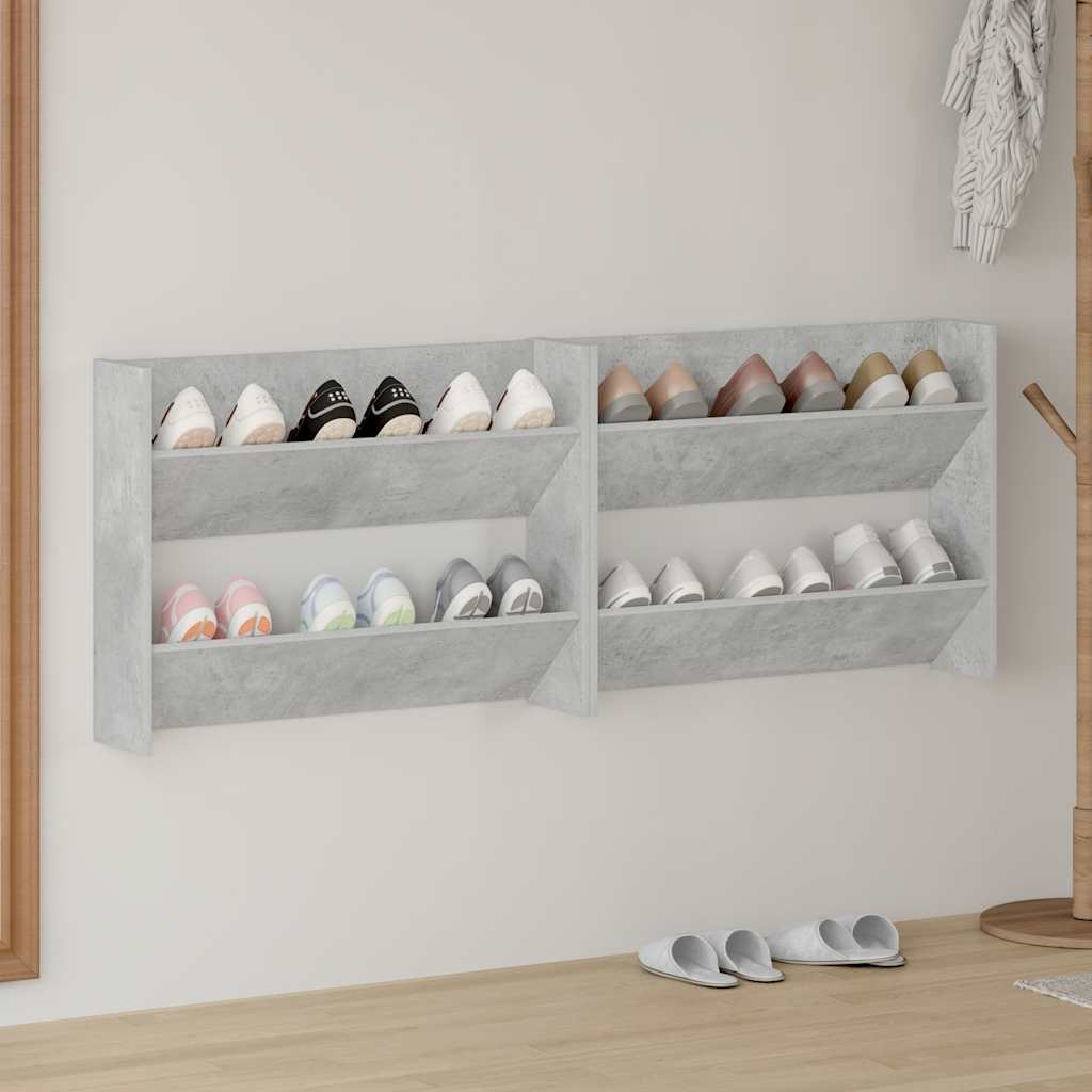 vidaXL P�ki �cienne na buty, 2 szt., szare, 80x18x60 cm, p�yta