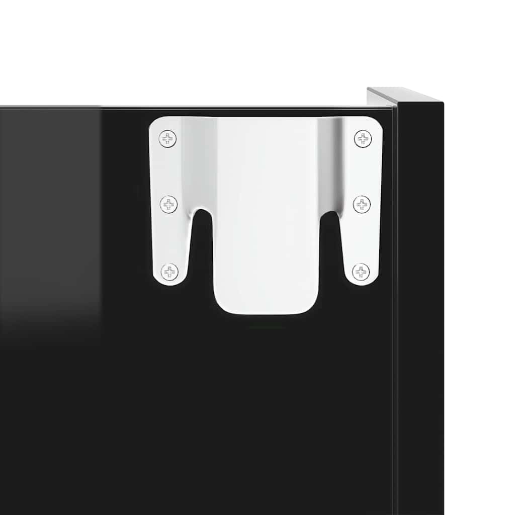 Stenska omara za čevlje visok sijaj črna 80x18x60 cm iverna pl. - slika 8