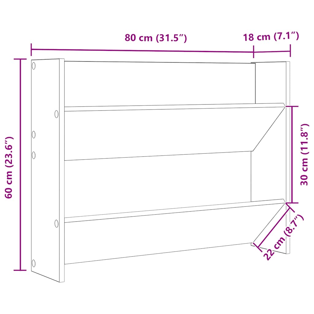 Stenska omara za čevlje visok sijaj črna 80x18x60 cm iverna pl. - slika 10