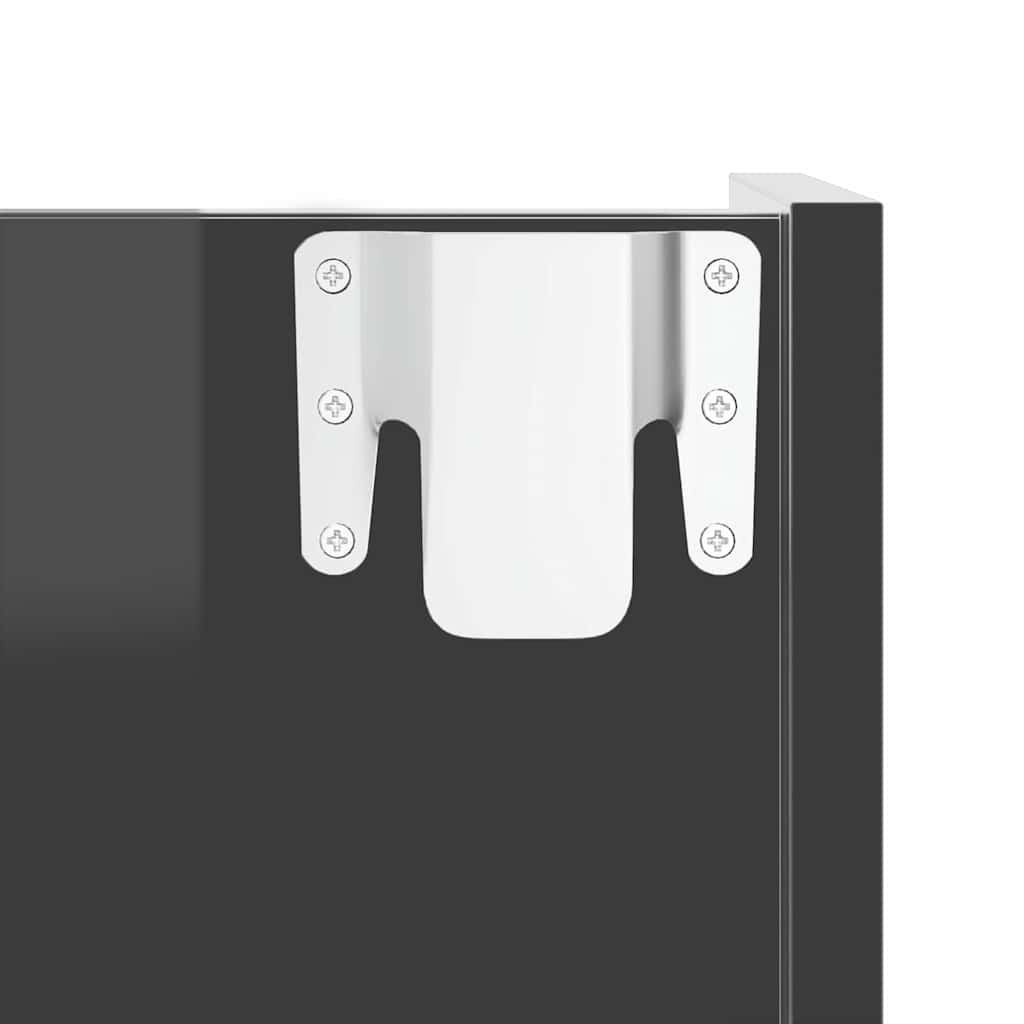 Stenska omara za čevlje visok sijaj siva 80x18x60 cm iverna pl. - slika 8