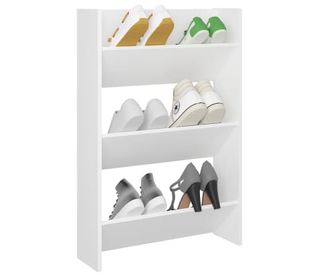 vidaXL Wall Shoe Cabinet White 60x18x90 cm Engineered Wood