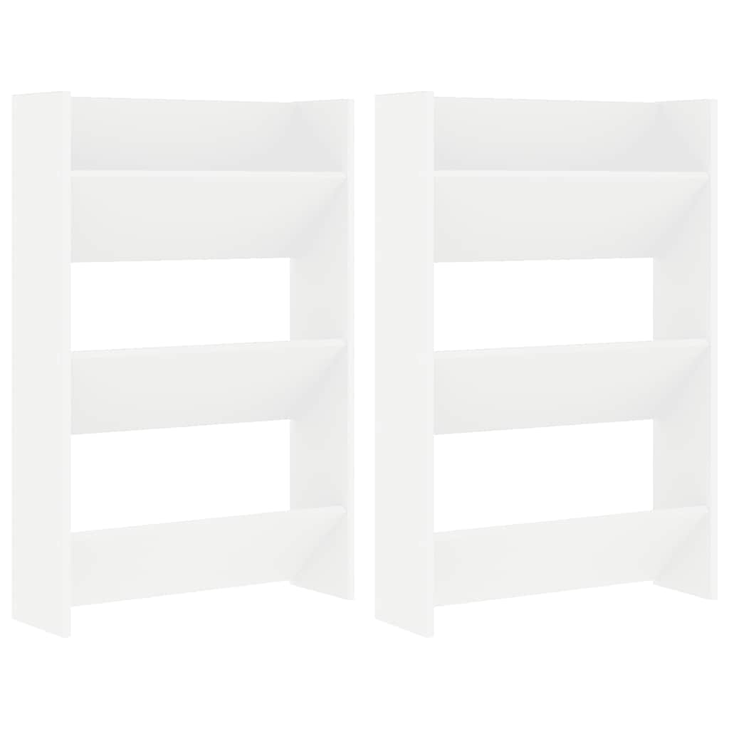 vidaXL Nástěnné botníky 2 ks bílé 60 x 18 x 90 cm dřevotříska